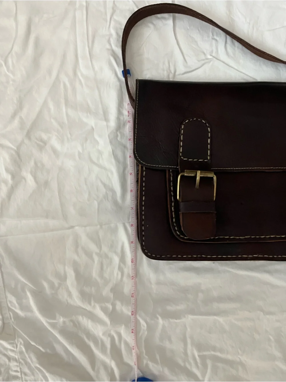 Classic Handmade Rich Warm Brown Full Grain Leather Messenger Bag, Medium Sized